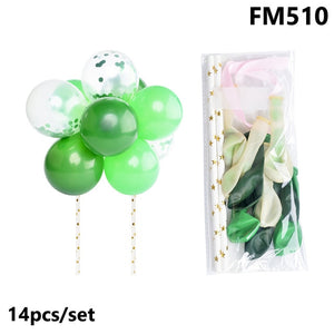3 piece 5" Transparent Balloons With Confetti Ball Cake Topper