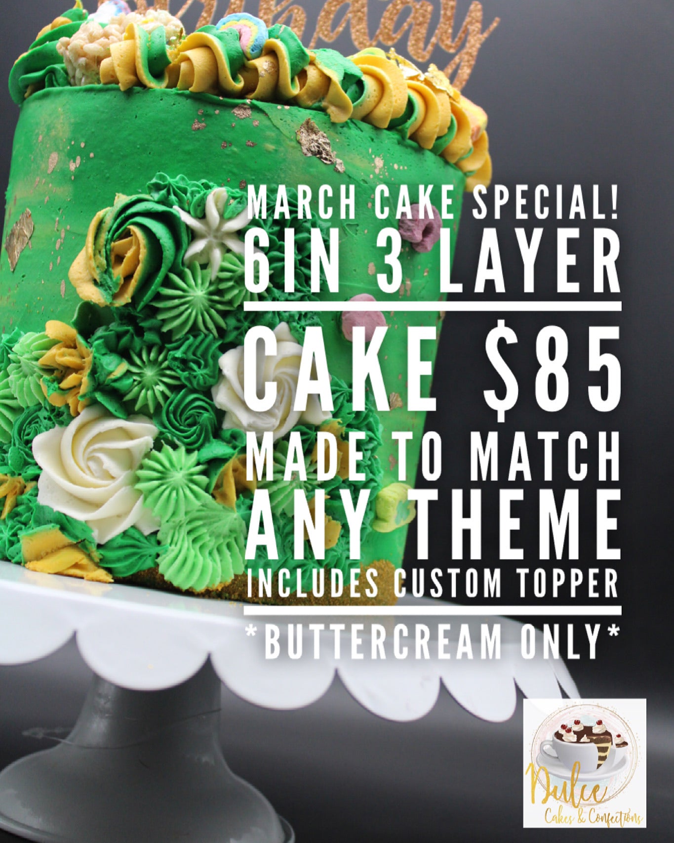 Custom 3 layer 6in Cake
