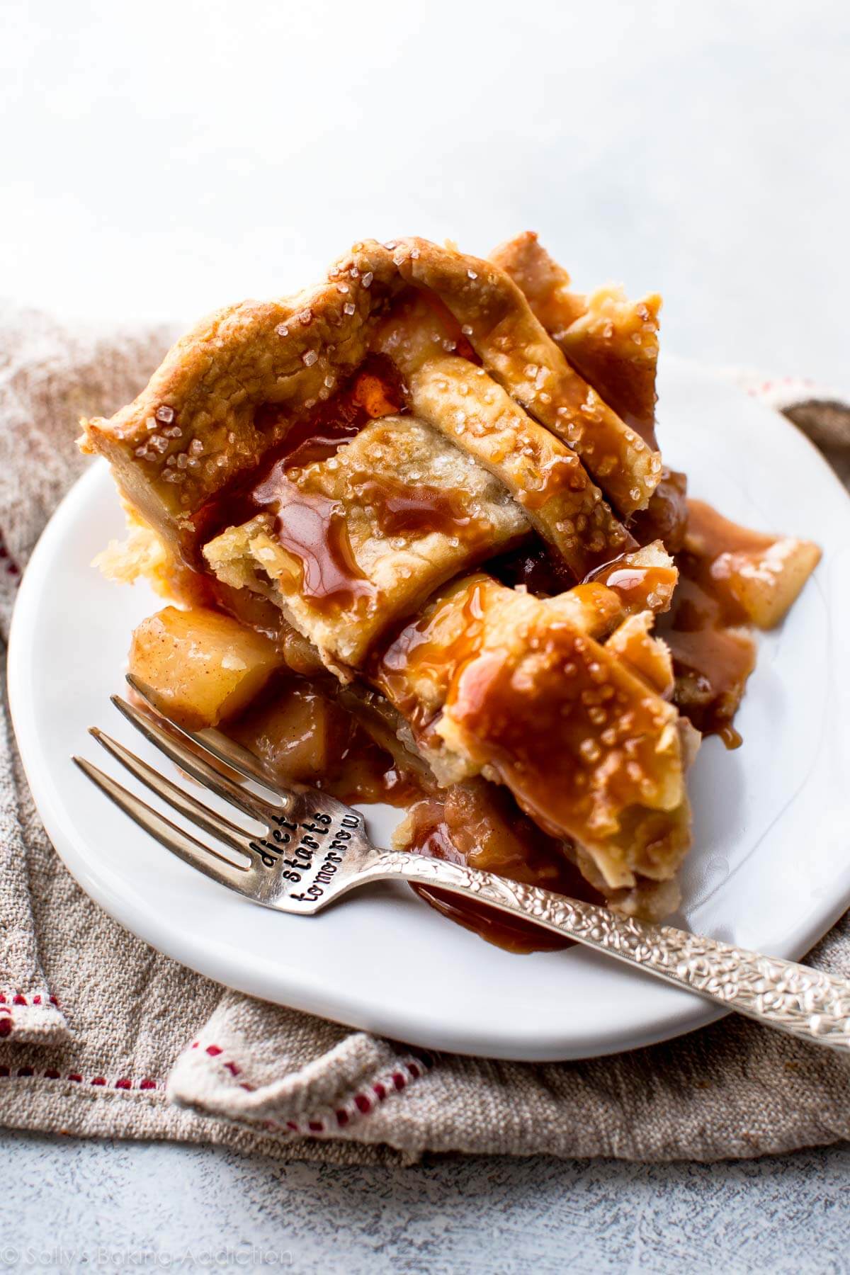 Apple and roasted pear lattice pie