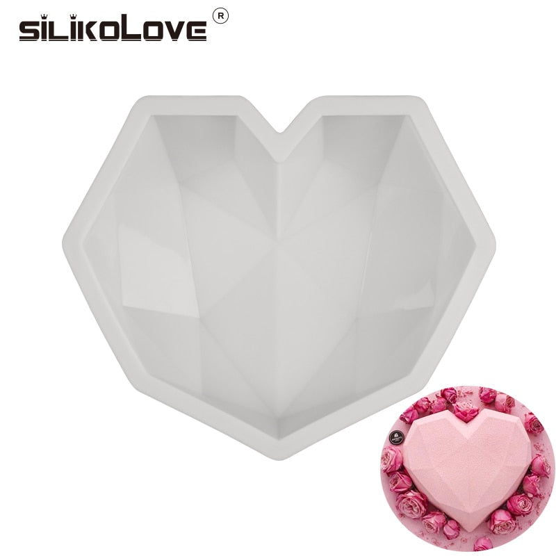 3D Diamond Love Heart Shape Silicone Molds – Dulce Cakes and